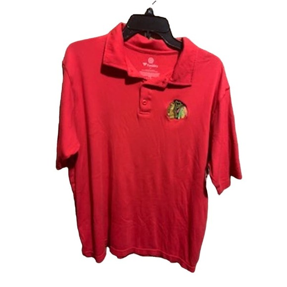 Fanatics Chicago Blackhawks XL Mens NHL Red Logo Polo Soft Classic Hockey - Picture 1 of 4